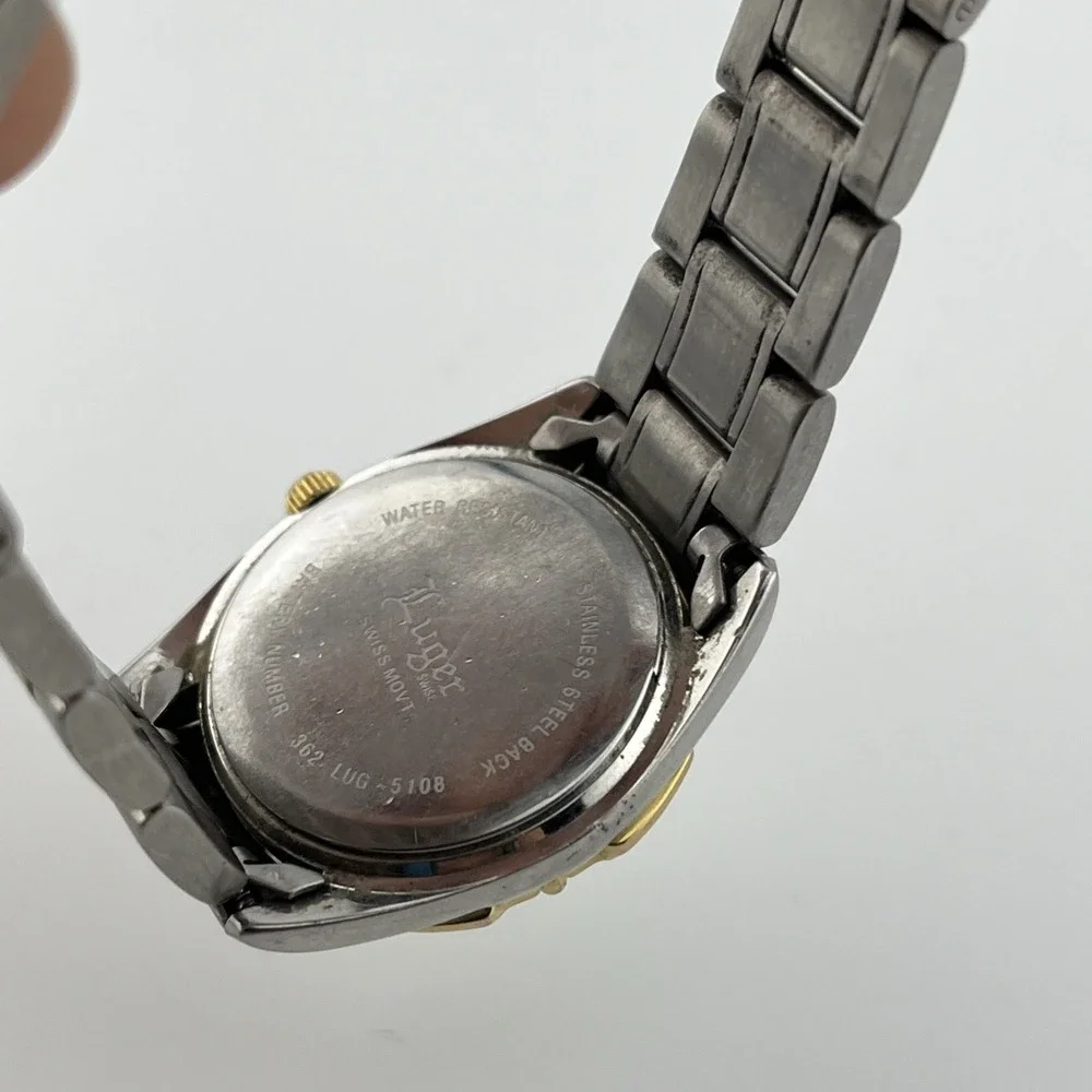Luger Swiss Watch Women 27mm Case Rotating Bezel 7.5 Two Tone Band-‎ New Battery